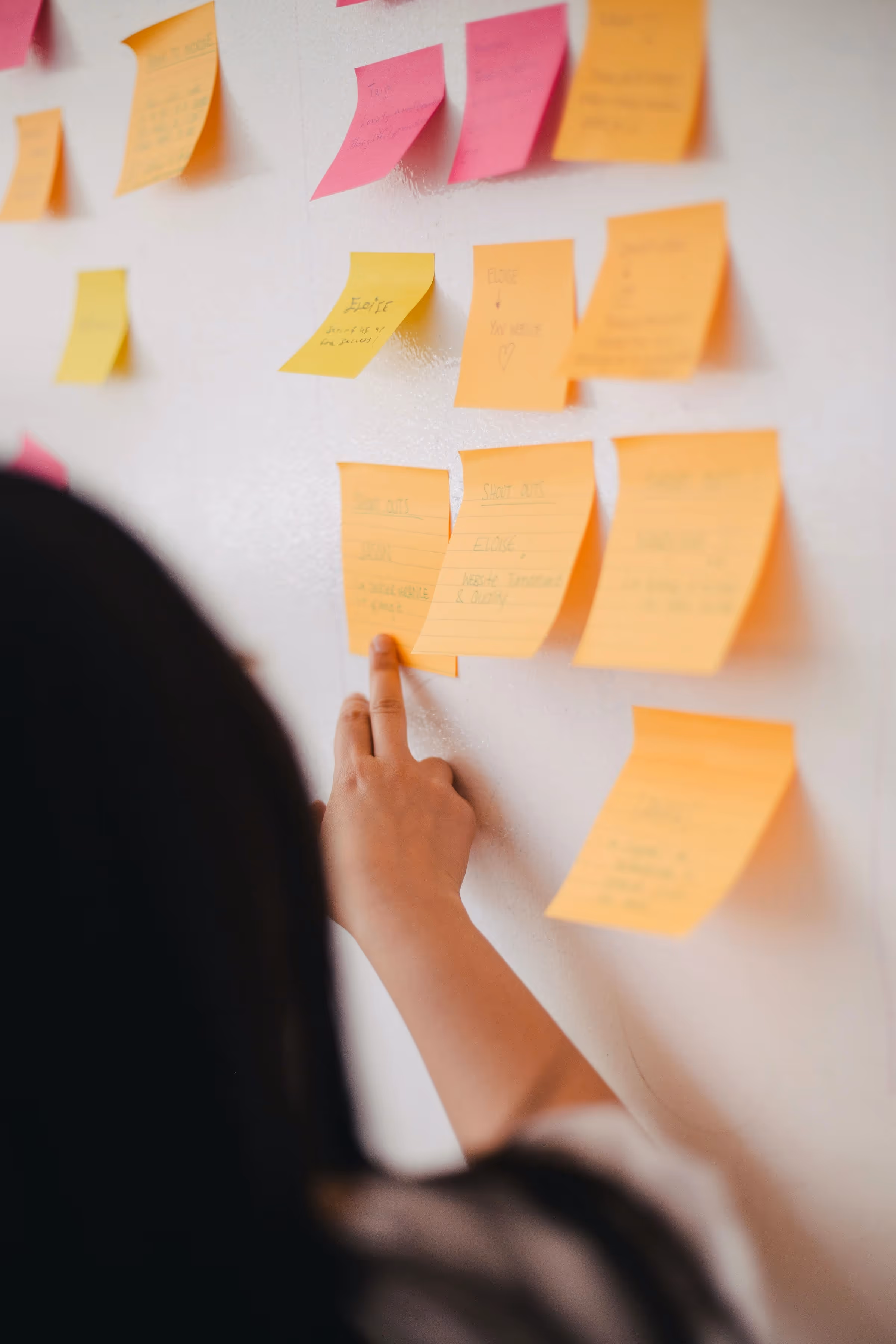 A wall of sticky notes
