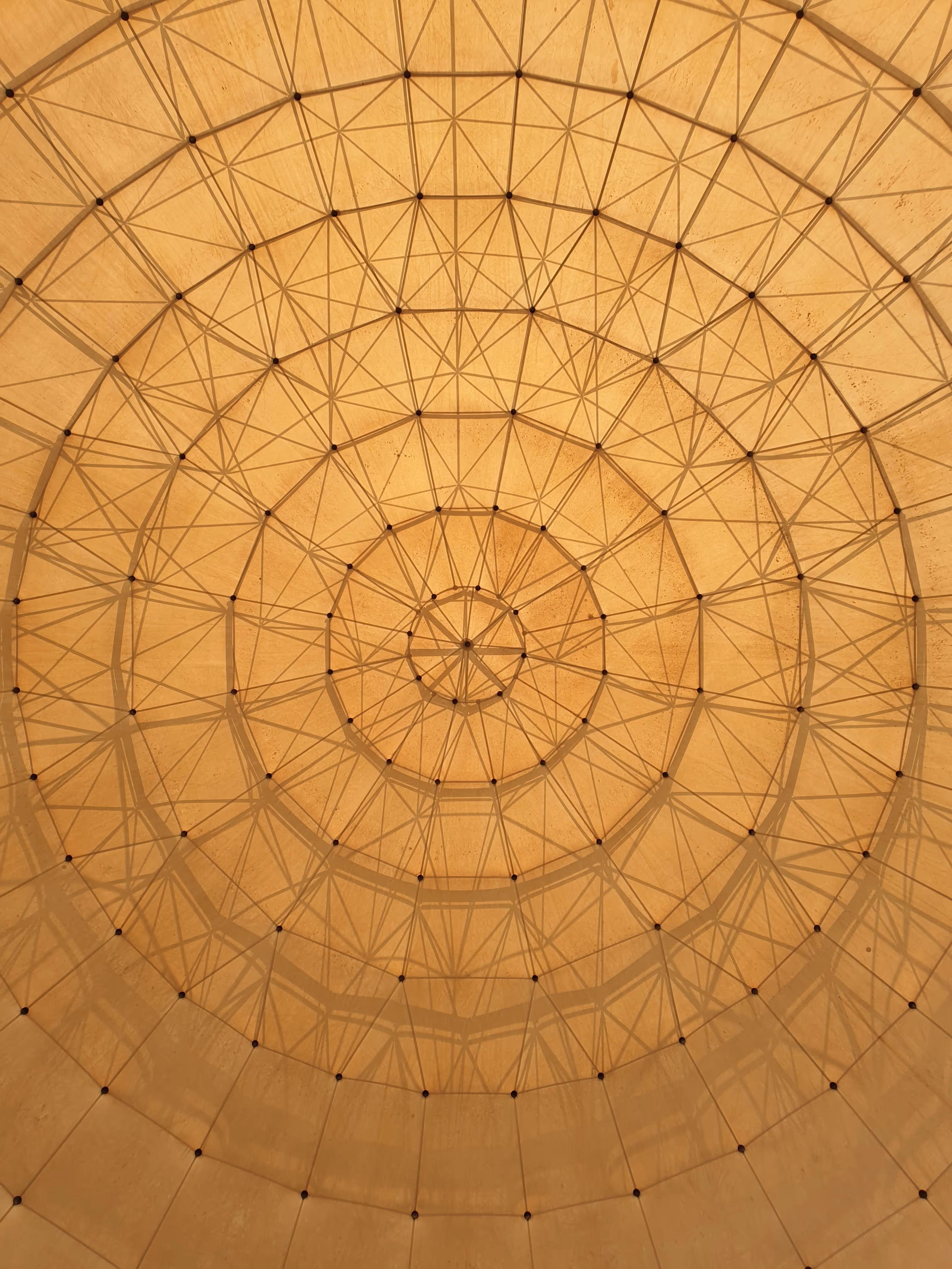 A golden dome seen from below