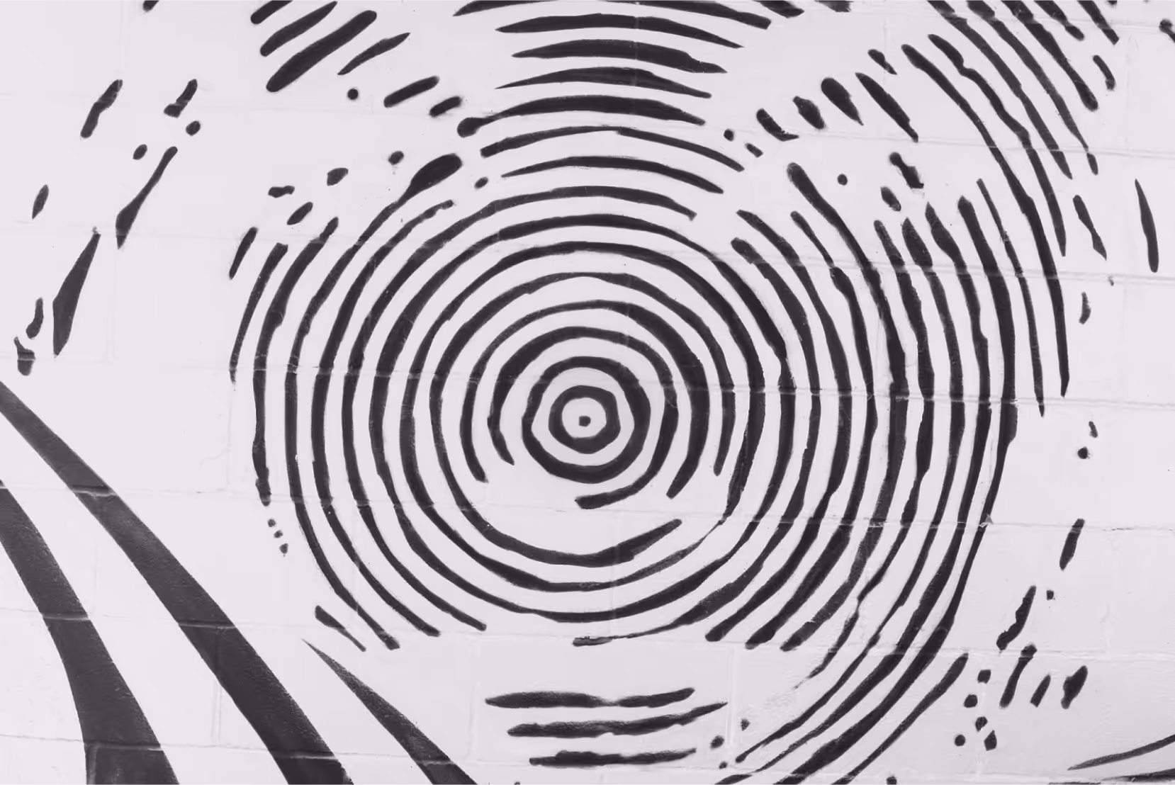 A spiral graffiti mural