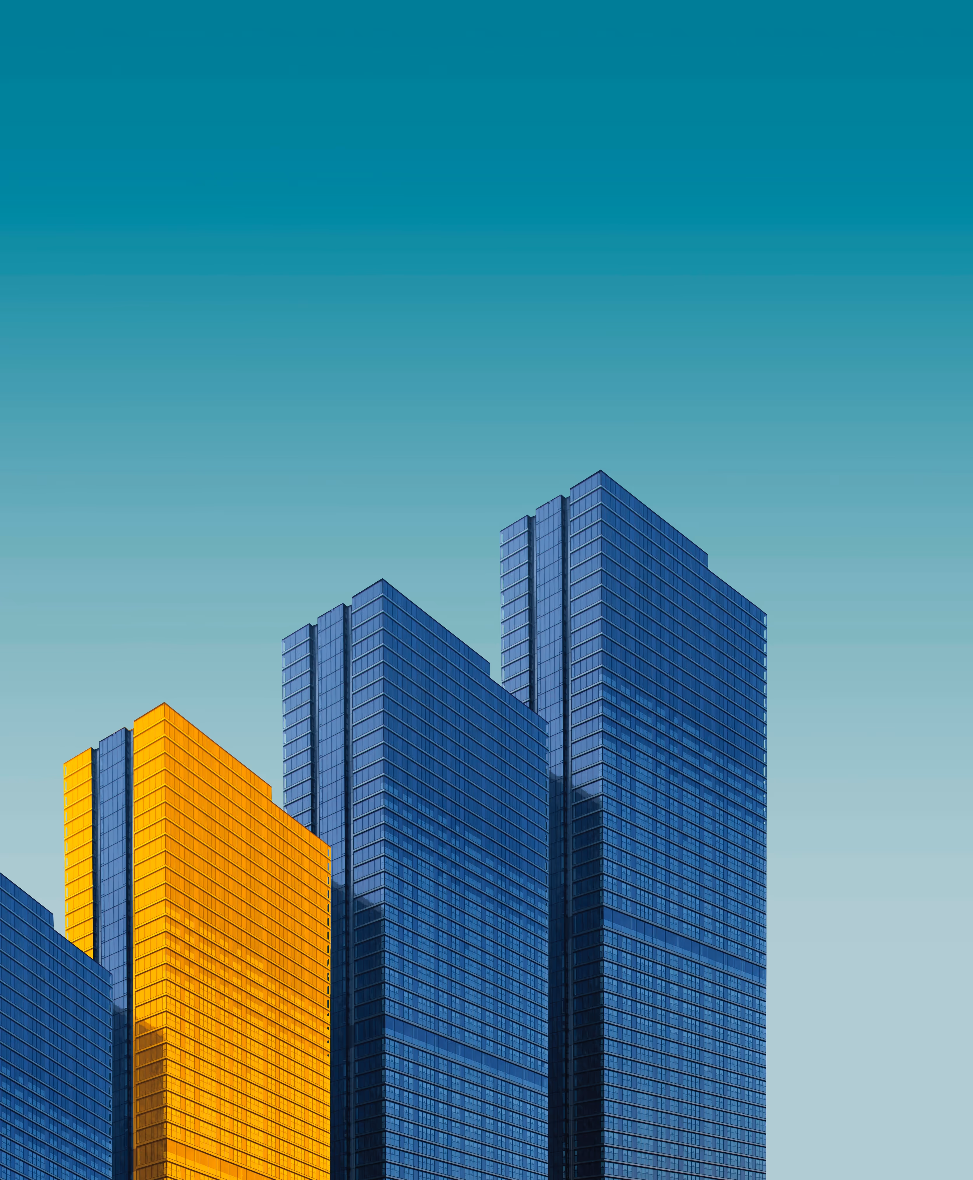 Skyscrapers seen from below